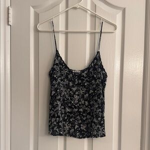 Floral Black and White Women's Top